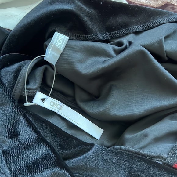 ASOS Velvet Maxi Dress with Thigh Split - Picture 4 of 4